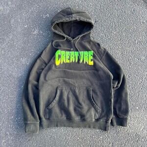 Vintage Creatures Skateboards Hoodie NHS Skate Tag Size Small